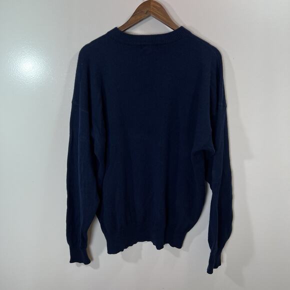 Mens Cashmere Sweater Sz L Navy Timeless Minimalism Understated Luxury Old Money - Picture 2 of 7